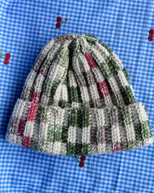Checkmate - Checkered Beanie katnaps and crafts
